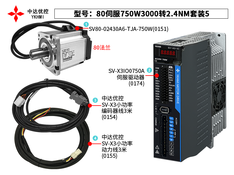 80伺服750W3000转2.4NM套装5(0174)